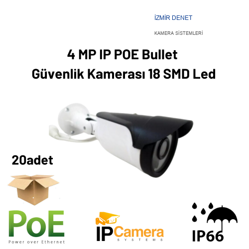 4 MP IP POE BULLET GÜVENLİK KAMERASI ARNA-1218 20 ADET AVANTAJLI KOLİ