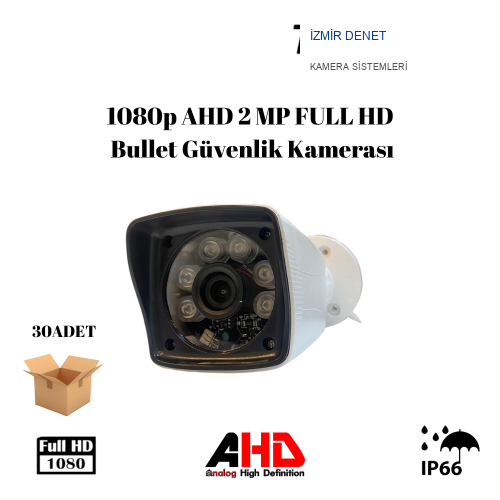 2 MP AHD Dış Mekan Gece Görüşlü 6 Atom Led Bullet Kamera ARNA-2138 30 ADET