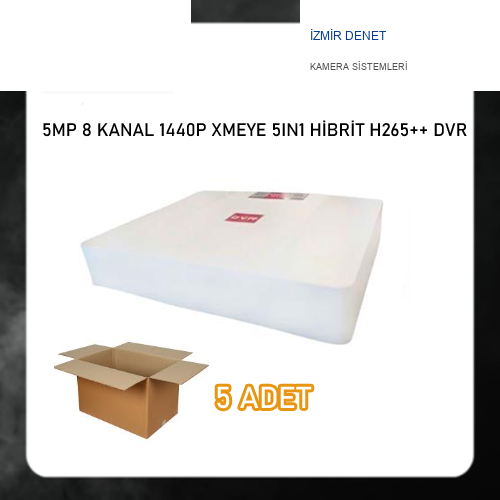 5 MP 8 KANAL 1440P XMEYE AHD 5IN1 HİBRİT H265++ DVR KAMERA KAYIT CİHAZI ARNA-4008 AVANTAJLI 5'Lİ PAKET