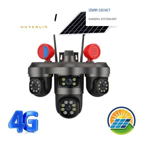 ARNA 3 MP + 3 MP  + 3 MP 4G 3 KAMERALI GÜNEŞ ENERJİLİ SOLAR GÜVENLİK KAMERASI - ARN-42S