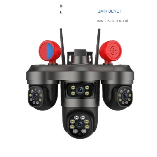 İzmir Denet 3 MP + 3MP + 3MP 3 KAMERALI WİFİ KABLOSUZ GÜVENLİK KAMERASI BS-55W