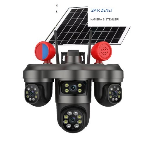 İzmir Denet Solar 4G 3 MP + 3MP + 3MP 3 KAMERALI KABLOSUZ GÜVENLİK KAMERASI BS-55G